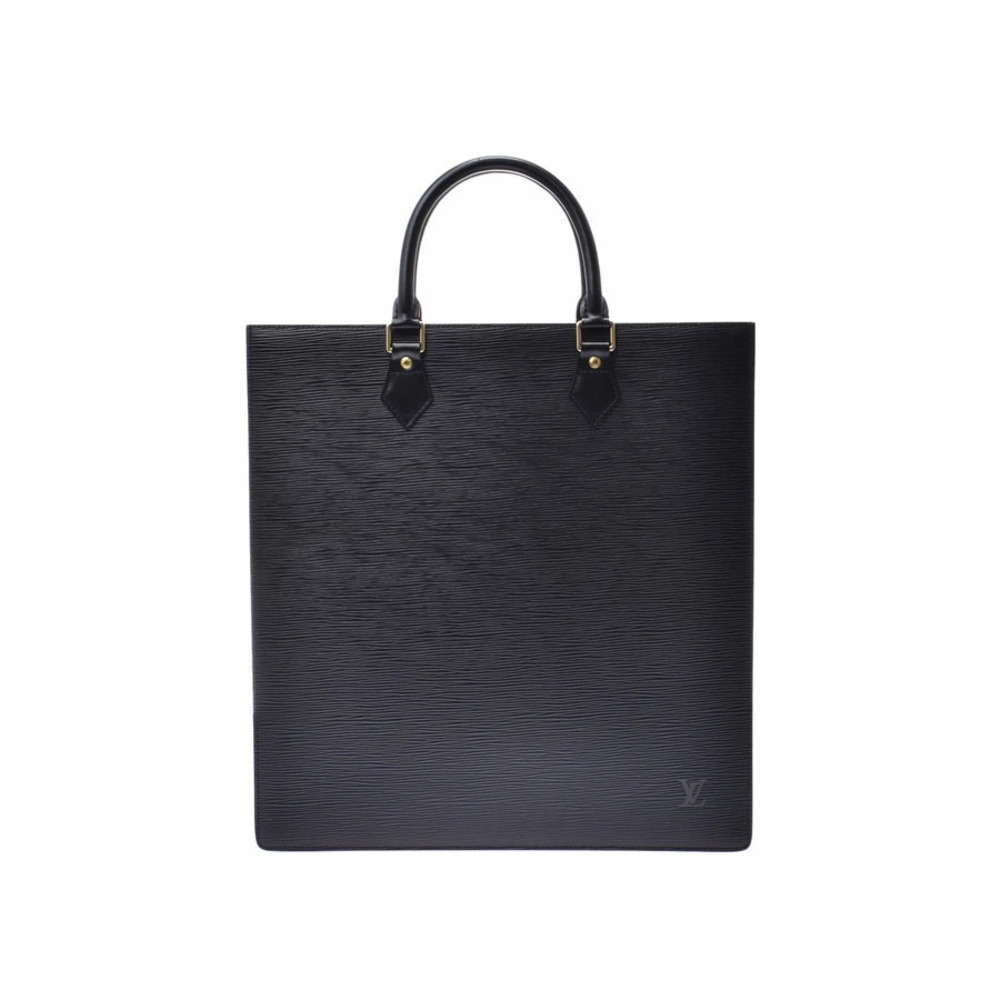 Louis Vuitton Epi Sac Plat Black Leather Tote Bag Handbag